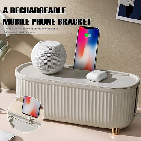 Boîte de rangement pour câbles de données, adaptée aux multiprises, boîte de dissimulation de câbles, utilisée pour cacher les multiprises, jaune.