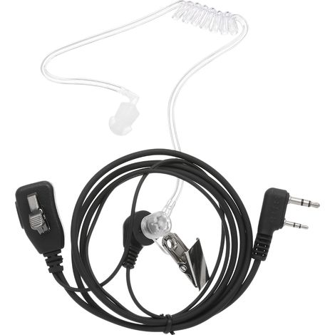Écouteurs intra-auriculaires à tube acoustique avec grand microphone et bouton PTT pour talkie-walkie Kenwood BAOFENG Retevis (2 broches K) (1/5)
