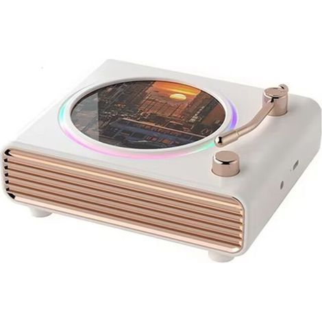 Enceinte Portable Rétro Murale, Barre de Son à Basses Puissantes, Lumière Ambiante Colorée, Lecteur de Musique MP3 Sans Fil pour la Maison (1/2)
