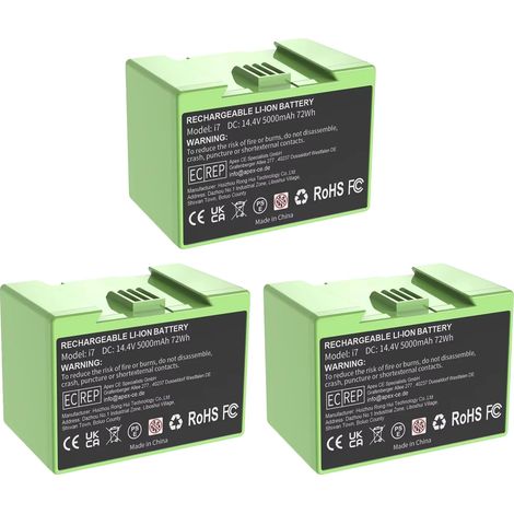 Remplacement de batterie pour Roomba, capacité de 5000mAh, rechargeable, 3BAT (1/2)