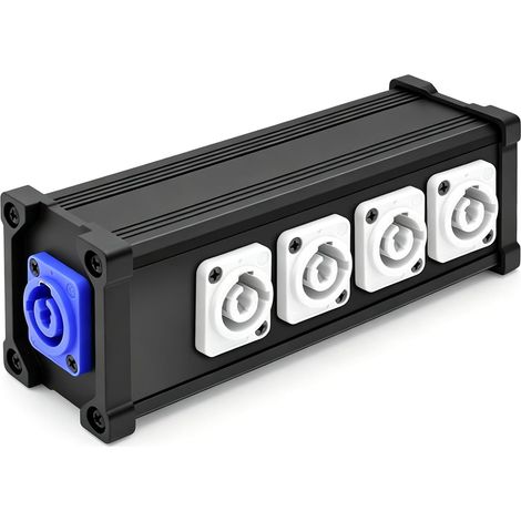 Entrée vers Sortie 1 à 4, Boîtier de Répartition d'Énergie 20A Répartiteur pour Rétroprojecteurs, Écrans LED et Têtes Mobiles – Protection Contre les Surtensions (1/5)