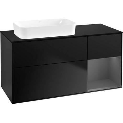 V&B Waschtischunterschrank Finion 120x60 cm, Reg re Anthrac. m, bla m Lac (1/2)