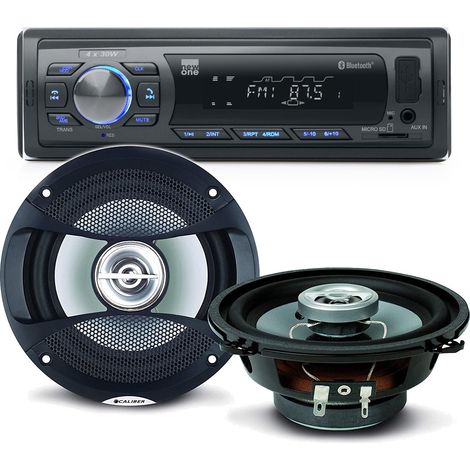 Pack sono voiture Auto Radio NewOne AR375BT 120 Watts + 2 hauts parleurs 13cm 100W