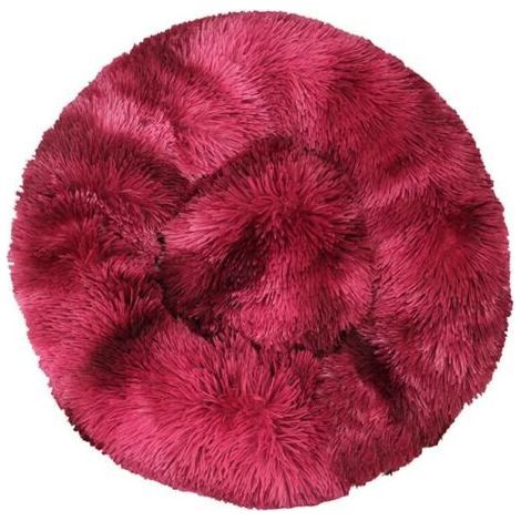 Lit pour chat, coussin moelleux, doux lavable pour chiens chats (tie-dye vin rouge, 70 cm), Ensoleillé (1/5)