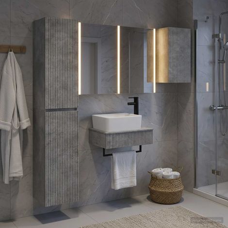 vidaXL Bathroom Furniture Set 5 pcs Concrete Grey (1/5)