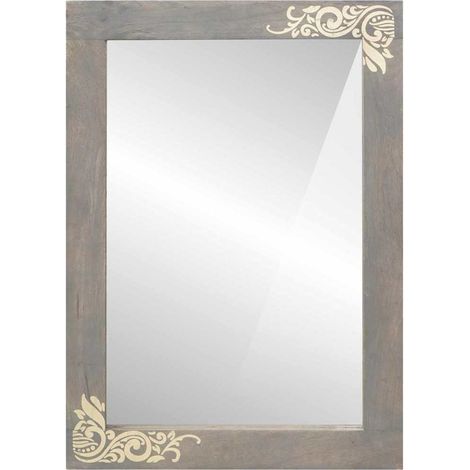 Miroir de salle de bain avec miroir Gris 70 x 50 x 2,5 cm