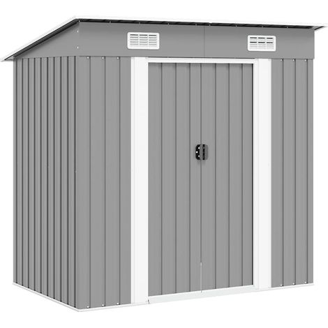 Gartenschuppen Grau Metall