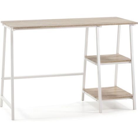 Schreibtisch Lisboa Weißer. Computertisch. Industrieller Stil. 105 x 47 x 75 cm