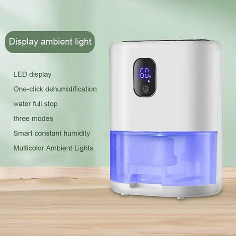 (M 3) Déshumidificateur électrique domestique, séchoir à air, absorbeur d'humidité avec réservoir d'eau de 1000 ml
