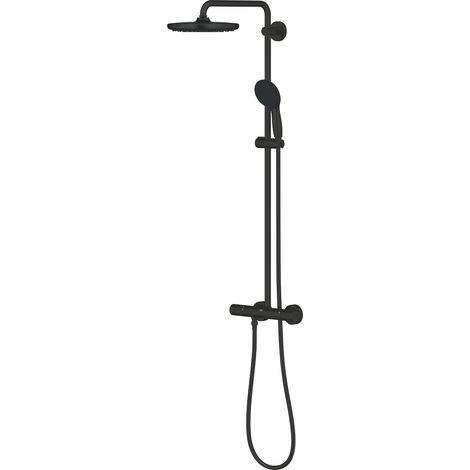 Vitalio Start System 250 colonne de douche thermostatique + douche de tête + douchette 2 jets, noir mat (G266782431)