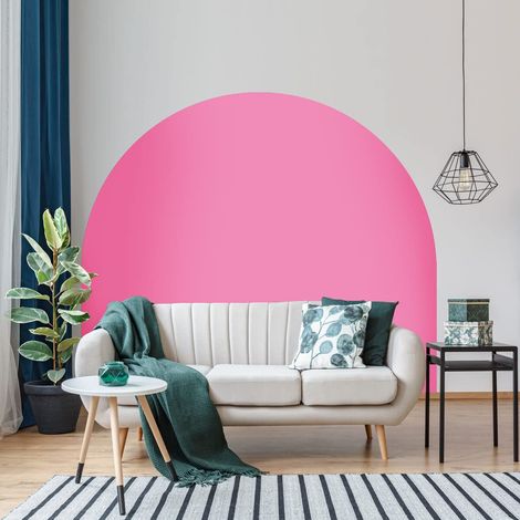 Autocollant Lit Tête de Lit Arche Stickers Muraux Papier Peint Demi Cercle pour Décoration Salon et Chambre L115 x H115 cm Rose (1/5)