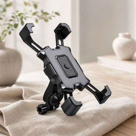 Support téléphone vélo universel, rotation 360°, silicone renforcé, pour guidon moto trottinette 4.5-7.2" (1/5)