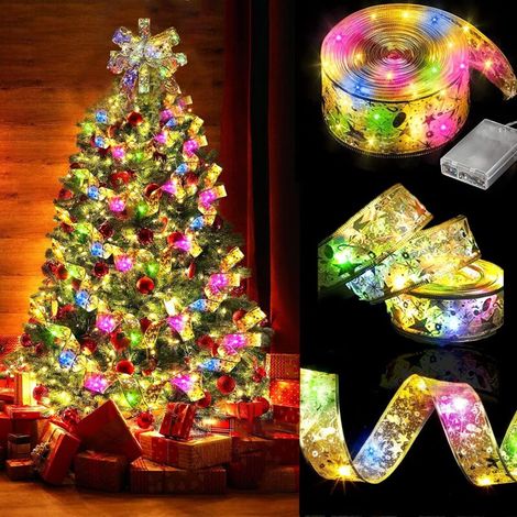 10 M 100 LED Lumières de Ruban de Sapin de Noël,Guirlandes Lumineuses à Ruban Brillant,Ruban Sapin Noël LED,Lumières de ruban de Noël,Arc en Dentelle DIY Décor Sapin Vacances Intérieur Extérieur (1/4)