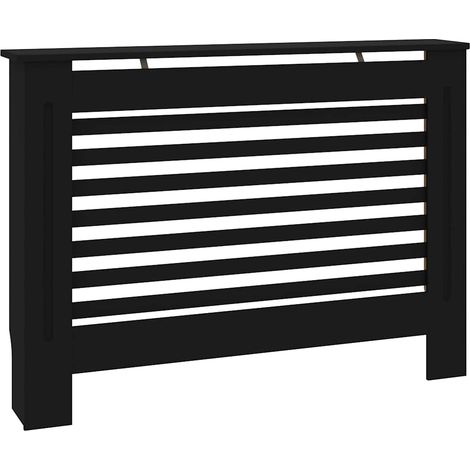 vidaXL Cubierta para radiador MDF negro 112x19x81,5 cm (1/2)