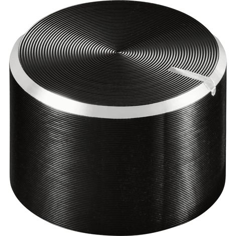 TRU COMPONENTS TC-11613856 Tête de bouton rotatif avec marquage noir (Ø x H) 15 mm x 10 mm aluminium, plastique 1 pc(s) R721812 (1/4)