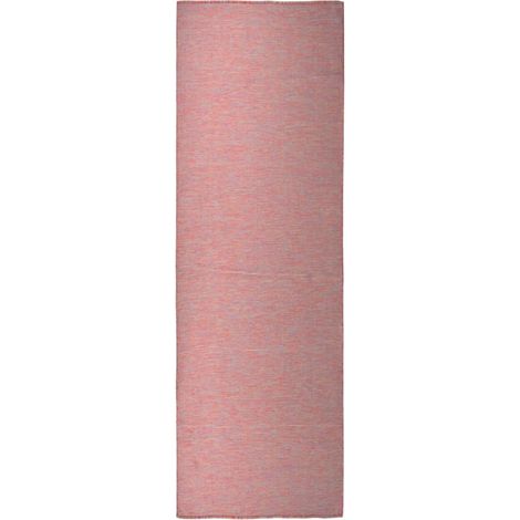 Tappeto da Esterni a Tessitura Piatta 80x250 cm Rosso vidaXL (1/5)