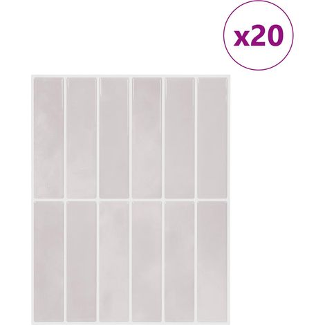 Carrelage Adhésif Mural Cuisine et Salle de Bain Découpable Polyuréthane Beige Lot de 20 Pièces (1/5)