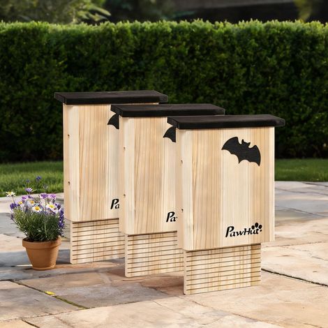 Abri pour chauves-souris en bois naturel lot de 3 (1/5)