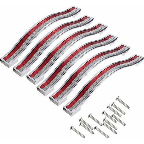 HONORNIC - 6pcs 96mm Poignée de Porte Cristal Decoration Bouton de Porte Bouton de Meuble Pour Meuble Tiroir Placard Bin Penderie (1/5)