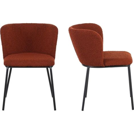 Lot de 2 chaises en tissu bouclé rouille - Toma (1/5)