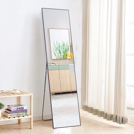 Black Modern Rectangular Metal Freestanding Mirrors (1/5)
