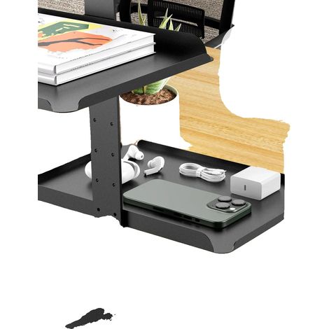 Organizzatore da scrivania in robusto acciaio al carbonio, con design a 3 livelli, adatto a scrivanie con spessore fino a 5 cm, ogni ripiano supporta fino a 2 kg, capacità totale 6 kg. (1/5)