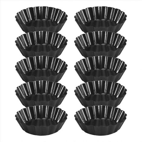 Eierkuchenformen, 7,6 cm Mini-Törtchenformen mit herausnehmbarem Boden (10 Stück) (1/5)