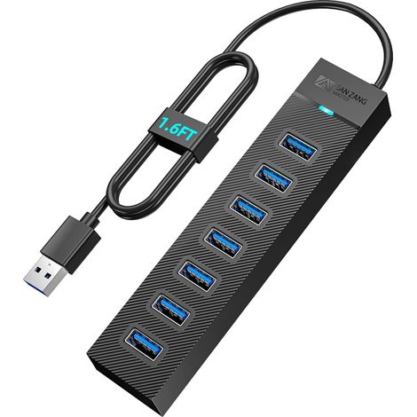 Hub USB 3.0 pour ordinateur portable, lecteur flash, disque dur, console, imprimante, appareil photo, clavier, souris (1/5)
