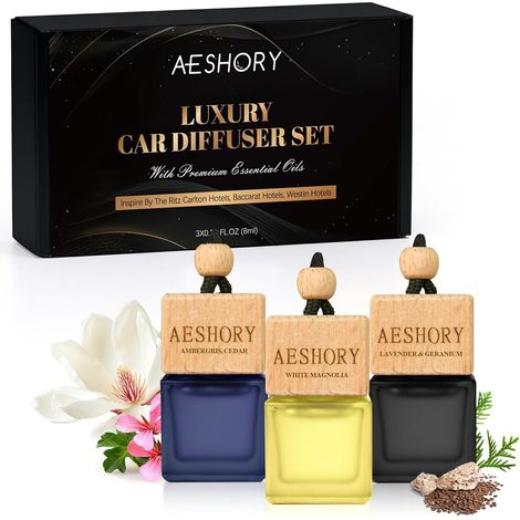 Hotel Car Perfume Bottle 3 X 8ML Hanging Car Fragrance Diffuser Set Home Air Fresheners Stylish Fragrance (1/5)