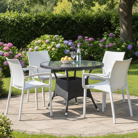 Gute Stühle Set, 4 Stühle, stapelbar, Made in Italy, Weiß (1/3)