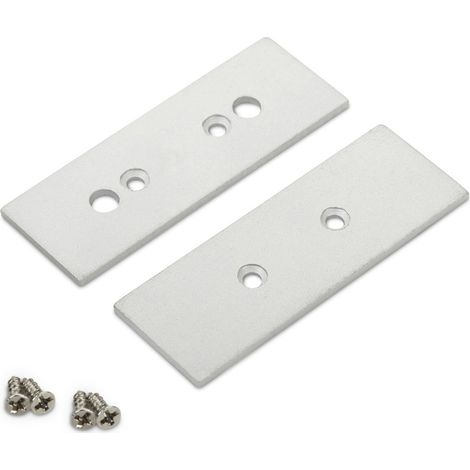 Endkappenset für LED Profil-41 49 x 17 x 1,5 mm Aluminium offen / geschlossen (1/4)