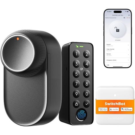 Serrure connectée avec écran de Keypad, Verrouillage de Porte à Empreinte Digitale, Verrouillage de Porte Intelligente, Système à Triple Alimentation (1/5)