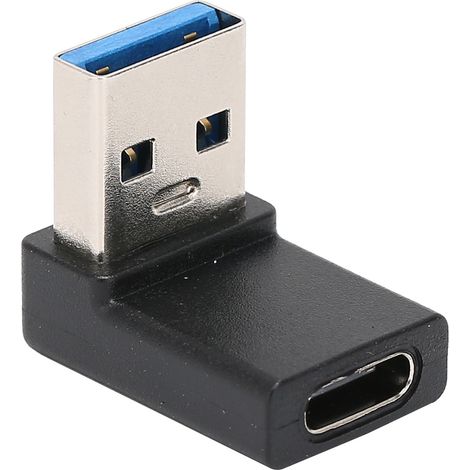 Adaptateur de connecteur USB 3.0 mâle vers Type-C femelle coudé vers le bas pour ordinateurs portables, chargeurs muraux et batteries externes. (1/5)