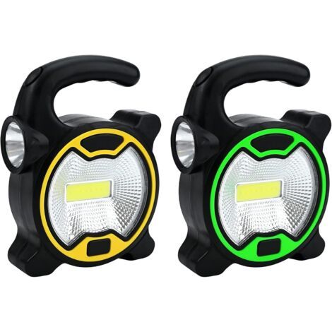 2 Pcs Camping Lights Battery Operated Tent Lights Outdoor Camping Lantern Portable LED Tent Lantern Lamp with 2 LED Light Hanging Lamp Waterproof Emergency Camping Light, Black (MONICA-460) [Energy Cl (1/5)