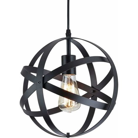Lámpara colgante industrial, diseño de lámpara de techo de metal vintage, accesorios de iluminación, lámpara colgante, lámpara de araña con casquillo E27, aplique de iluminación para comedor, cocina, (1/4)