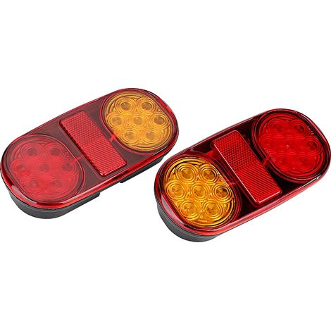Feu arrière LED lumineux universel 12V, avec éclairage de plaque d'immatriculation, pour remorque Bus RV (1/5)