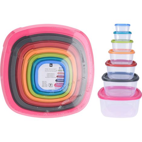 Set mit 7 Lunchboxen aus Kunststoff 911000160 Excellent Houseware