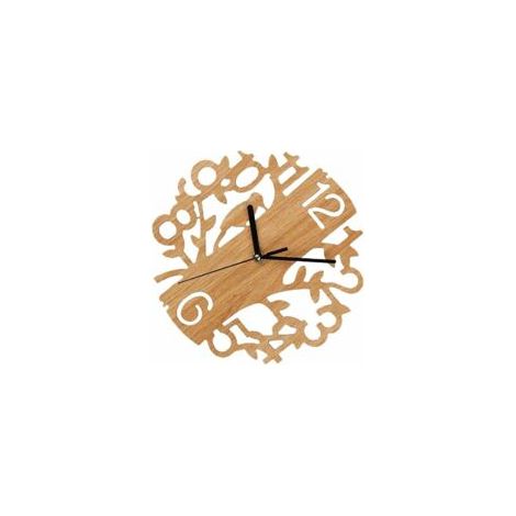Horloge murale en bois Bird Piece, horloge murale décorative naturelle, horloge à suspendre créative (1/4)