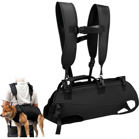 Dog Carrier Harness, Emergency Dog Backpack Carrying Strap with Handle for Elderly Dogs, Stair Aid for Injured Dogs with Disabilities (S) (1/5)