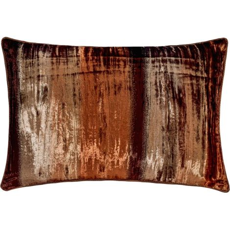 Funda de almohada lumbar decorativa marrón de 30 x 45 cm (12" x 18"), funda de almohada rectangular plisada de terciopelo, estampado degradado de estilo moderno con vetas de madera degradadas.