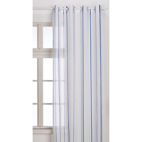 HOME COLLECTION - 1 TENDA CON ANELLI CAPRI 140X280 CM AZZURRO IN POLIESTERE