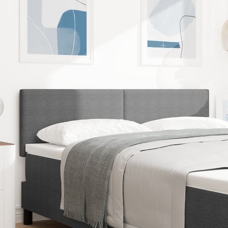 vidaXL LED Headboard Plain Design Light Grey 72 cm Corduroy Fabric (1/5)