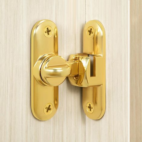 Shine Home Serrure de porte coulissante, serrure de porte pour portes coulissantes, 90/180 degrés, serrure de verrouillage pour porte coulissante, jardin, cuisine, fenêtre, or
