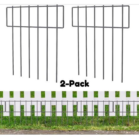 2er Set Gartenzaun 43x33 cm, dekorativ, ohne Graben, Tierzaun (1/5)