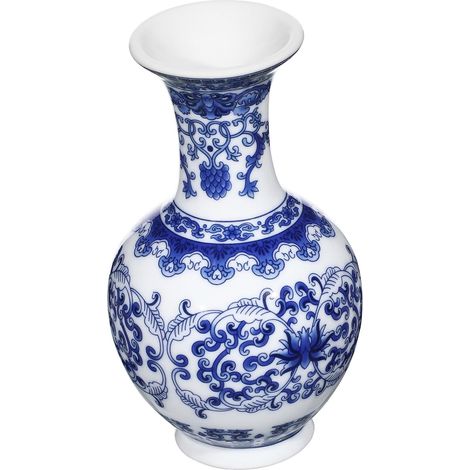 Vase Porcelaine 14Cm Style Antique Bleu et Blanc pour Composition de Fleur Hydroponique Décoratif Intérieur et Balcon (1/5)