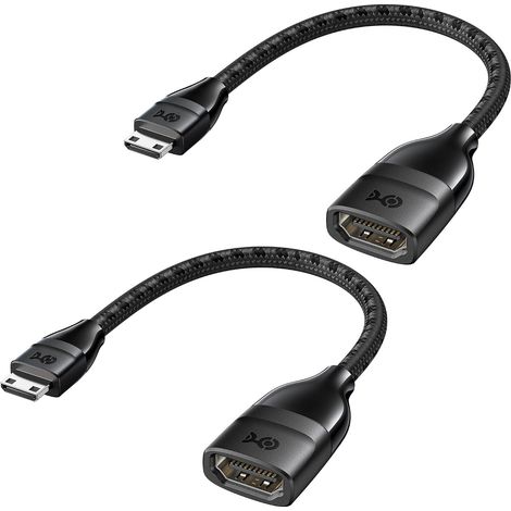 Lot de 2 Adaptateurs Mini HDMI vers HDMI, Noir (1/5)