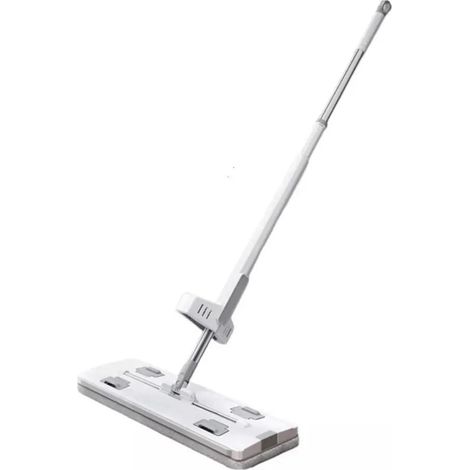 TrAdE Shop Traesio - Mocio Piatto Girevole A 360° Per Pulizia Lava Pavimenti Strizzatore Manico Regolabile - (1/5)