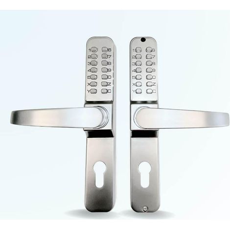 1 - Serrure à code mécanique - Accès double sens - Pour porte et portillon - Entrée et sortie - Argent - 35-65 cm