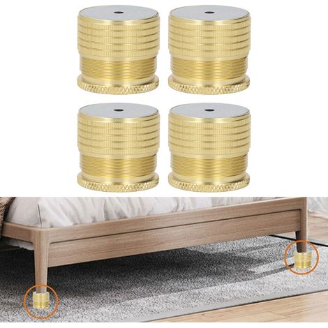 Rehausseur/socle réglable pour pieds de table, tables basses, canapés et chaises. Hauteur réglable : 23-37 mm. Or brillant. (1/5)