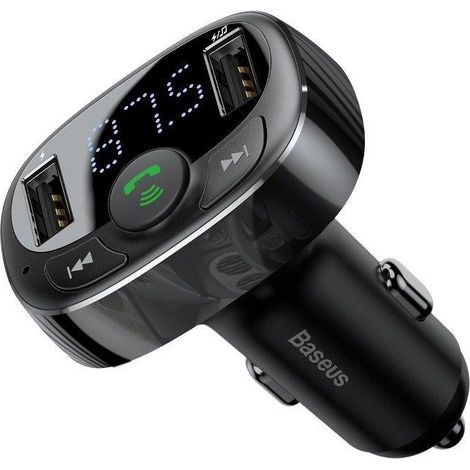 Transmetteur FM pour voiture baseus 2x usb, bluetooth - noir
